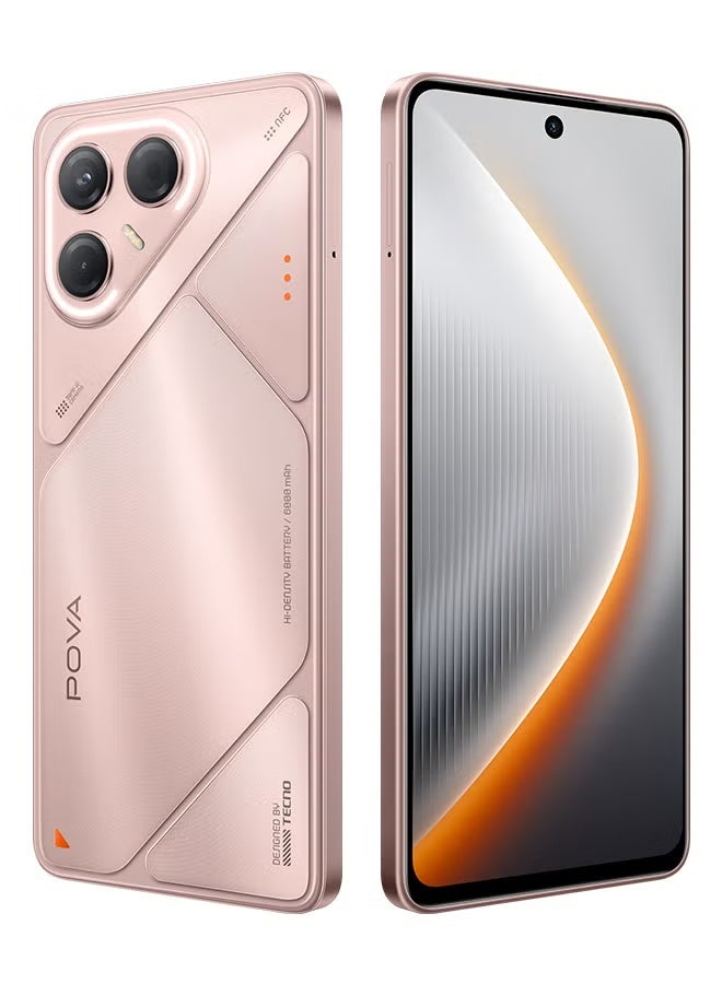 TECNO Pova 7  Dual SIM Stardust Pink 8GB 256GB 5G - Middle East Version & Riversong Audio L EA33 Wireless Headphones Black – Bluetooth 5.0, 10m Range, 2h Charging, 10h Playback, TF Card, FM Radio, Wired Headphones & 3.5mm Audio Cable, Stereo Sound Bundle - Image 4